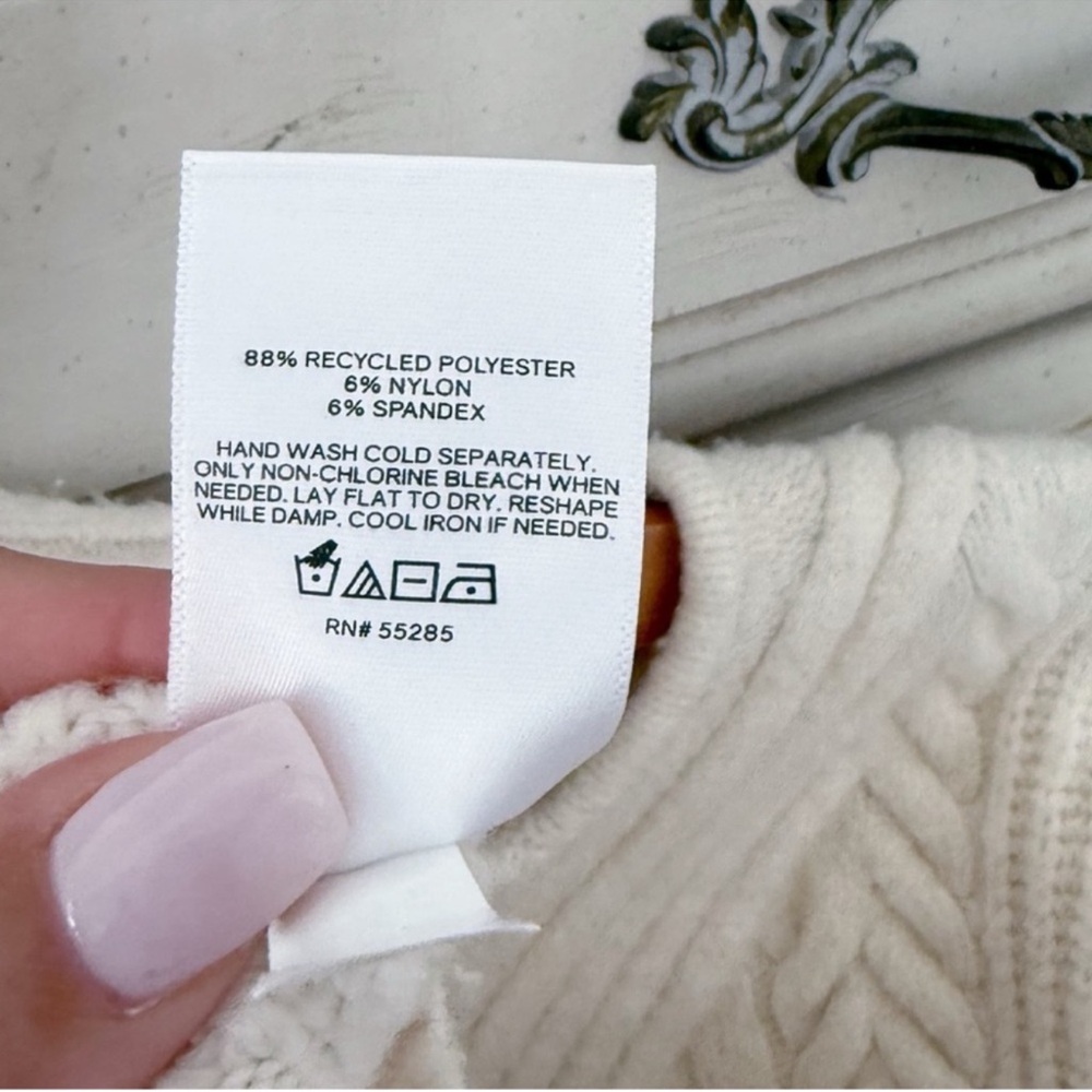 Express Cream Cable Knit Sweater - Picture 6 of 6